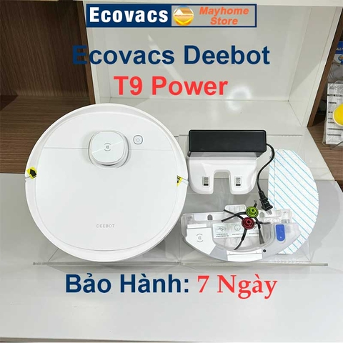 Robot Hút Bụi Lau Nhà Ecovacs Deebot T9 Power, Hàng Trưng Bày Chưa Qua Sử Dụng Kèm App Ecovacs Home Hỗ Trợ Kỹ Thuật 24/7