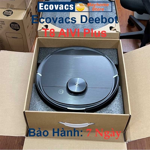 Robot Hút Bụi Lau Nhà Ecovacs Deebot T8 AIVI Plus, Hàng Trưng Bày Chưa Qua Sử Dụng Kèm App Ecovacs Hỗ Trợ Kỹ Thuật 24/7