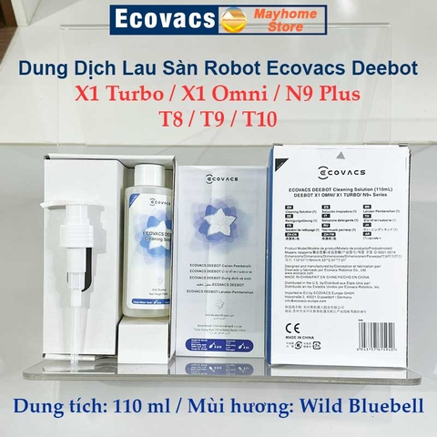 Dung Dịch Lau Sàn, Nước Lau Sàn Cao Cấp 110 ml Cho Robot Ecovacs X1 T10 N9+ T9 T8 T5 Mùi Hương Wild Bluebell Tự Nhiên