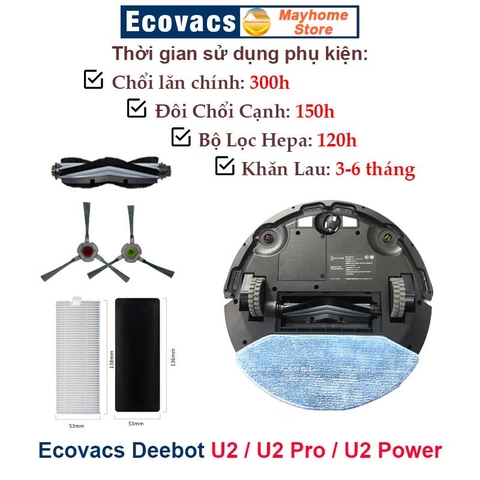 Phụ Kiện Robot Ecovacs Deebot U2 Pro | U2 Power | U2