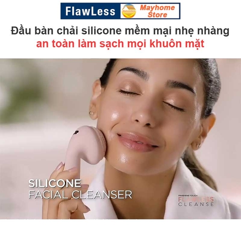 Máy Rửa Mặt, Massage Flawless Pin Sạc Không Dây với 4 Chế Độ Làm Sạch Da Mặt, Mát xa Sâu kích thích tái tạo Collagen