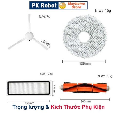 Phụ Kiện Robot Hút Bụi Xiaomi Mijia Omni B101CN, Dreame L10S Ultra, Dreame S10, Dreame S10 Pro