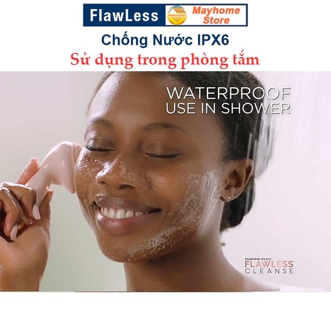 Máy Rửa Mặt, Massage Flawless Pin Sạc Không Dây với 4 Chế Độ Làm Sạch Da Mặt, Mát xa Sâu kích thích tái tạo Collagen