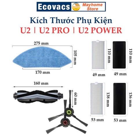 Phụ Kiện Robot Ecovacs Deebot U2 Pro | U2 Power | U2
