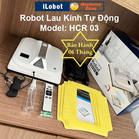 Robot Lau Kính Tự Động iLobot HCR 03 Tốc Độ Lau Nhanh, Độ ồn thấp, An Toàn Chống Rơi 20 Phút Khi Mất Điện