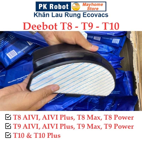 Túi Khăn Lau Rung Ecovacs Deebot T8 T9 T10, Loại Khô Túi 10 Cái, Loại Ướt Túi 10 Cái và 25 C