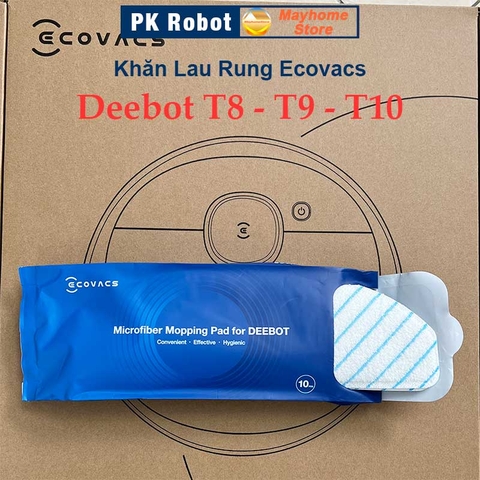 Túi Khăn Lau Rung Ecovacs Deebot T8 T9 T10, Loại Khô Túi 10 Cái, Loại Ướt Túi 10 Cái và 25 C