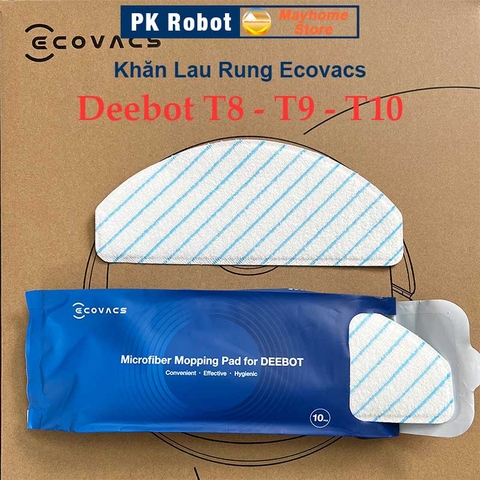 Túi Khăn Lau Rung Ecovacs Deebot T8 T9 T10, Loại Khô Túi 10 Cái, Loại Ướt Túi 10 Cái và 25 C