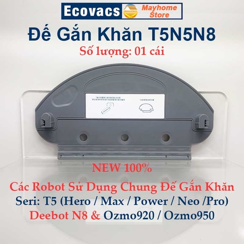 Hộp bụi, Hộp nước và khay lau cho robot hút bụi lau nhà Ecovacs Deebot Seri T5 T8 T9 N5 N8 N10 OzmoT8 Ozmo920 Ozmo950