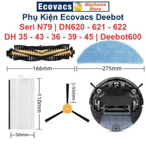Phụ kiện Robot Ecovacs Deebot N79, N79S, N79T, N79W, DN620, DN621, DN622, DH35, DH36, DH39, DH43, DH45, DEEBOT600 & 601/