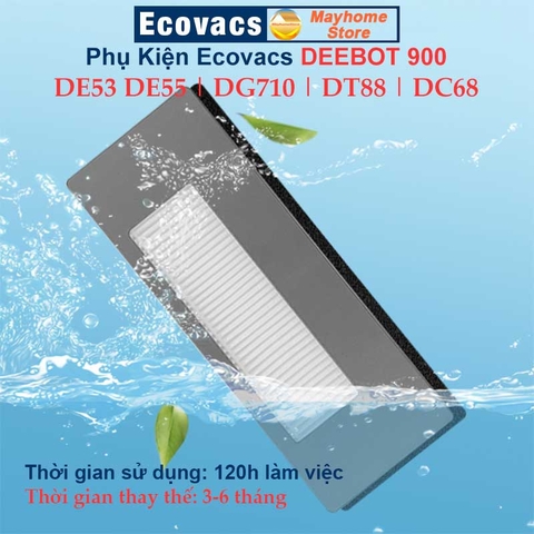 Phụ kiện Robot DEEBOT 900 DE53 DE55 DG71 DT88 DC68 DM88 Chổi Lăn, Chổi Cạnh, Bộ Lọc, Khăn Lau, Phụ Kiện Ecovacs Deebot