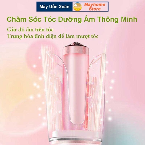 Máy Uốn Tóc Xoăn Xoay Tự Động 2 Chiều 360 độ Tạo Ion Âm 1000W Làm Xoăn Nhanh 10s Điều Chỉnh 3 Mức Nhiệt Cao Cấp