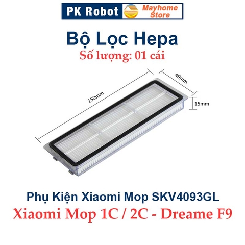 Phụ kiện Robot hút bụi Xiaomi Mop SKV4093GL - Mop 1C - Mop 2C - Dreame F9/ Lọc hepa, Chổi giữa, Chổi cạnh, Khăn lau