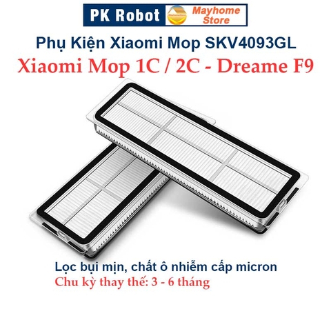 Phụ kiện Robot hút bụi Xiaomi Mop SKV4093GL - Mop 1C - Mop 2C - Dreame F9/ Lọc hepa, Chổi giữa, Chổi cạnh, Khăn lau