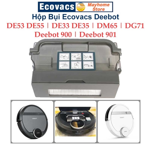 Hộp Bụi Robot Hút Bụi Lau Nhà Ecovacs Deebot DE53 DE55 | DE33 DE35 | DM65 | DG71 | Deebot900 | Deebot901