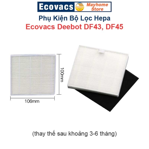 Phụ kiện Robot Hút Bụi Lau Nhà Ecovacs Deebot DF35 | DF43 | DF45, khăn lau, bộ lọc, chổi cạnh, chổi lăn chính ///