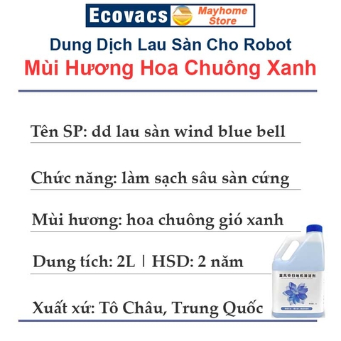 Dung Dịch Lau Sàn, Nước Lau Sàn Cao Cấp Cho Robot Hút Bụi Lau Nhà Mùi Hương Wild Bluebell Tự Nhiên