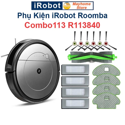 Phụ kiện Robot Hút Bụi iRobot Roomba Combo113 R113840. Chổi lăn, bộ lọc hepa, chổi cạnh, khăn lau robot Roomba///
