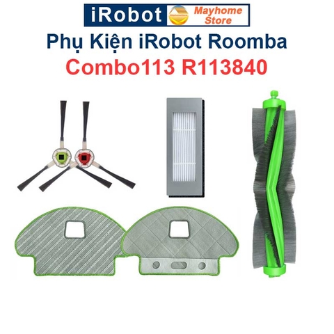 Phụ kiện Robot Hút Bụi iRobot Roomba Combo113 R113840. Chổi lăn, bộ lọc hepa, chổi cạnh, khăn lau robot Roomba///