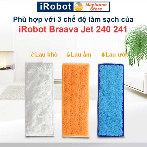 Khăn Lau Robot Lau Nhà iRobot Braava Jet 240, 241. Khăn Lau Khô, Khăn Lau Ướt, Khăn Lau Ẩm iRobot Braava Jet 240, 241///
