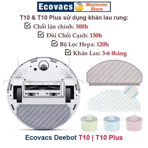 Phụ kiện Robot Ecovacs Deebot T10, T10 Plus, T10 Turbo, T10 Omni, Phụ Kiện Robot Hút Bụi Lau Nhà Ecovacs Deebot