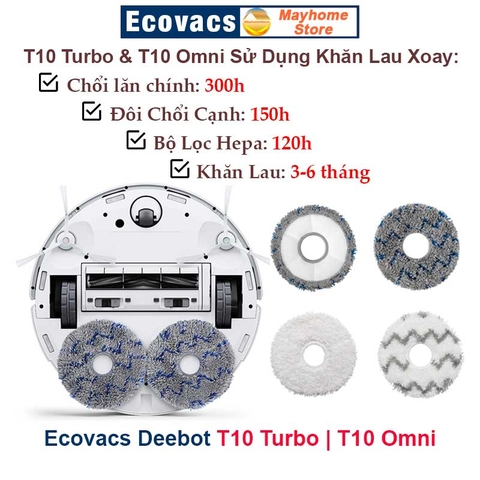 Phụ kiện Robot Ecovacs Deebot T10, T10 Plus, T10 Turbo, T10 Omni, Phụ Kiện Robot Hút Bụi Lau Nhà Ecovacs Deebot