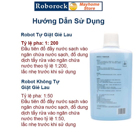 Dung Dịch Lau Sàn, Nước Lau Sàn Cao Cấp Roborock 1L Cho Robot Xiaomi Roborock, Mùi Hương Hoa Bưởi Xanh (Nội Địa Trung)