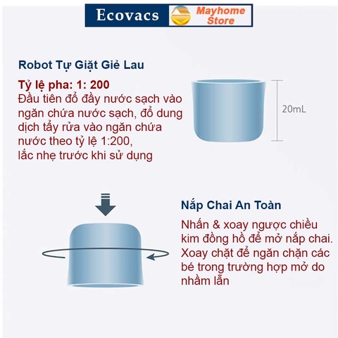 Dung Dịch Lau Sàn, Nước Lau Sàn Cao Cấp Cho Robot Ecovacs Deebot T20 T10 X1 N9+, Mùi Hương Chanh Xanh 1L (Nội Địa Trung)