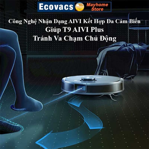 Robot hút bụi lau nhà Ecovacs Deebot T9 AIVI Plus, Hàng Trưng Bày Chưa Qua Sử Dụng, Tặng ID Ứng Dụng Ecovacs Home