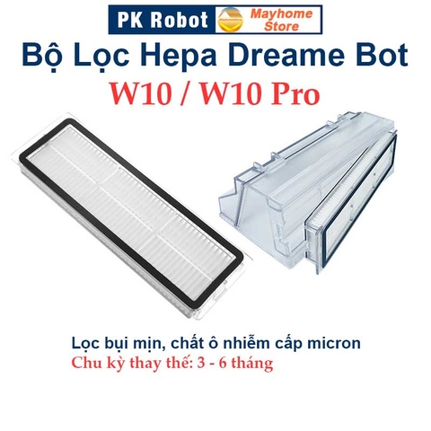 Phụ kiện Robot Xiaomi Dreame W10 & W10 Pro, Chổi lăn chính, chổi cạnh, bộ lọc hepa, giẻ lau, đế gắn khăn rời///