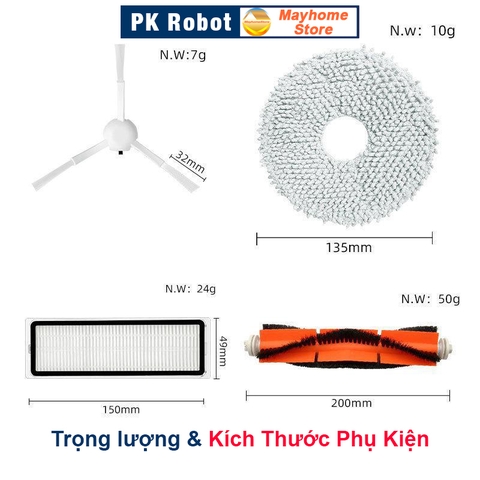 Phụ kiện Dreame L10S Ultra, S10/S10 Pro, L10 Prime, W10S Pro, Chổi lăn, Chổi cạnh, Bộ lọc, Giẻ Lau, Túi bụi///