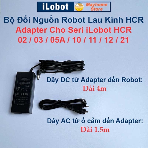 Bộ Chuyển Đổi Adaptor Cấp Điện Cho Robot Lau Kính iLobot HCR02, HCR03, HCR05A, HCR10, HCR11, HCR12, HCR21