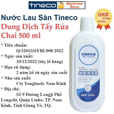 Nước Lau Sàn Tineco Chai 500ml Nội Địa Trung, Dung Dịch Lau Sàn Chuyên Dụng Dành Cho Máy Lau Nhà Tineco.