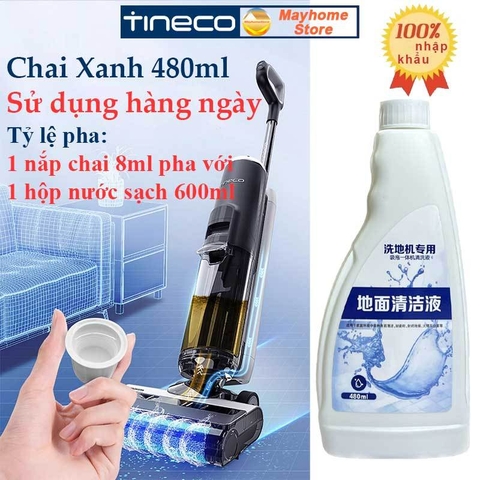 Nước Lau Sàn Tineco Chai 480ml Nội Địa Trung, Dung Dịch Lau Sàn Chuyên Dụng Dành Cho Máy Lau Nhà Tineco.