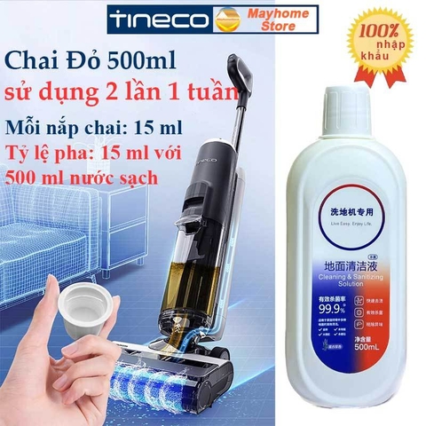 Nước Lau Sàn Tineco Chai 500ml Nội Địa Trung, Dung Dịch Lau Sàn Chuyên Dụng Dành Cho Máy Lau Nhà Tineco.