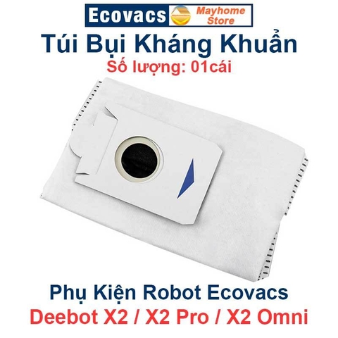 Phụ Kiện Robot Ecovacs Deebot X2 / X2Pro / X2 Omni, Chổi Cạnh, Bộ Lọc Kháng Khuẩn, Túi Bụi Kháng Khuẩn & Giẻ Lau///
