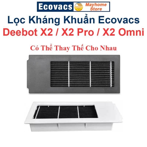 Phụ Kiện Robot Ecovacs Deebot X2 / X2Pro / X2 Omni, Chổi Cạnh, Bộ Lọc Kháng Khuẩn, Túi Bụi Kháng Khuẩn & Giẻ Lau///