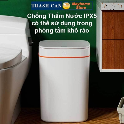 Thùng Rác Cảm Ứng Thông Minh Loại Sạc Pin Dung Tích 20L Có Đèn UV Khử Khuẩn, Tự Động Đóng Mở Nắp Với 2 Màu Trắng và Xanh