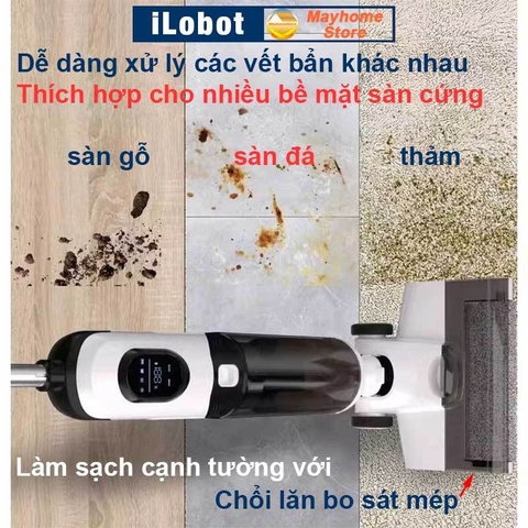 Máy Lau Sàn Hút Bụi Khô & Ướt iLobot GT804 Tự Giặt Giẻ, Phun Nước Tự Động, Không Dây, Siêu Nhẹ Tiện Lợi Cho Gia Đình