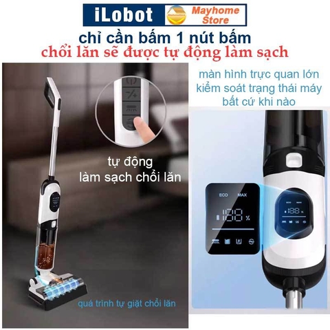 Máy Lau Sàn Hút Bụi Khô & Ướt iLobot GT804 Tự Giặt Giẻ, Phun Nước Tự Động, Không Dây, Siêu Nhẹ Tiện Lợi Cho Gia Đình