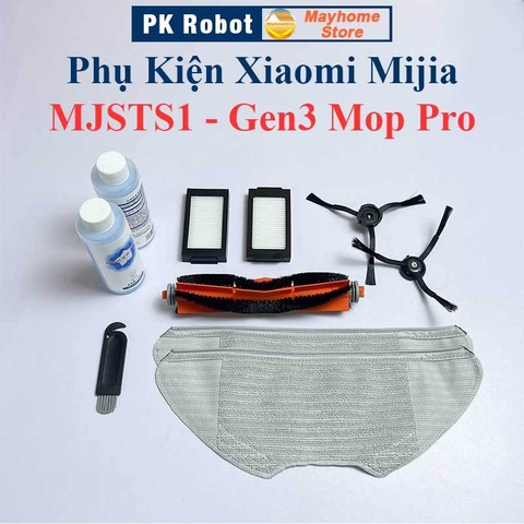 Phụ kiện Robot Xiaomi Mijia MJSTS1 Gen3 Mop Pro, Chổi lăn chính, chổi cạnh, lọc bụi, khăn lau ///