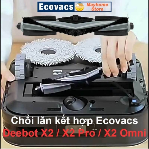 Phụ Kiện Robot Ecovacs Deebot X2 / X2Pro / X2 Omni, Chổi Lăn, Nắp Chặn Chổi Lăn, Đế Gắn Khăn ///