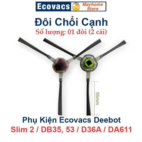 Phụ Kiện Robot Ecovacs Deebot Slim2, DB35, DB53, D36A, DA611, Chổi Cạnh, Bộ lọc, Khăn Lau