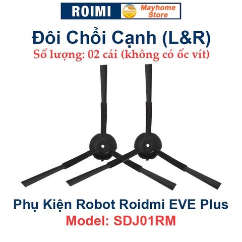 Phụ kiện Robot Roidmi EVE Plus Model: SDJ01RM, Chổi lăn chính, đôi chổi cạnh, bộ lọc, khăn lau, túi đựng bụi ///
