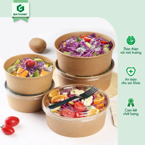 Tô giấy Kraft 26oz (750ml) + Nắp