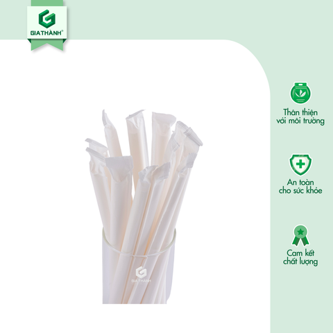 Ống hút giấy trắng Ø12x197 (Bọc giấy)