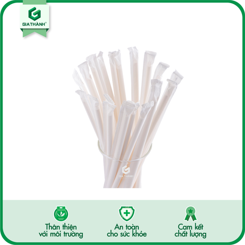 Ống hút giấy trắng Ø6X197 (Bọc giấy)