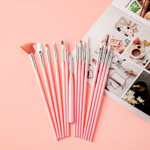 Bộ 15 cọ vẽ móng tay các loại (5/10/30/50 pcs/case)