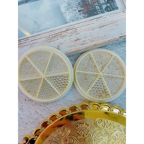 Set bi kim loại khay tròn 6 ngăn màu bạc (5/10/30/50 set/case)