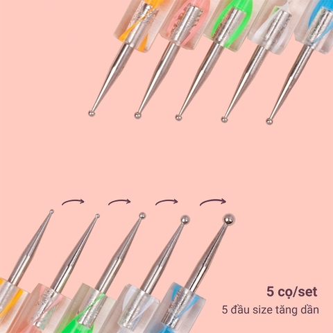 Set 5 cọ chấm bi đủ size (5/10/30/50 pcs/case)